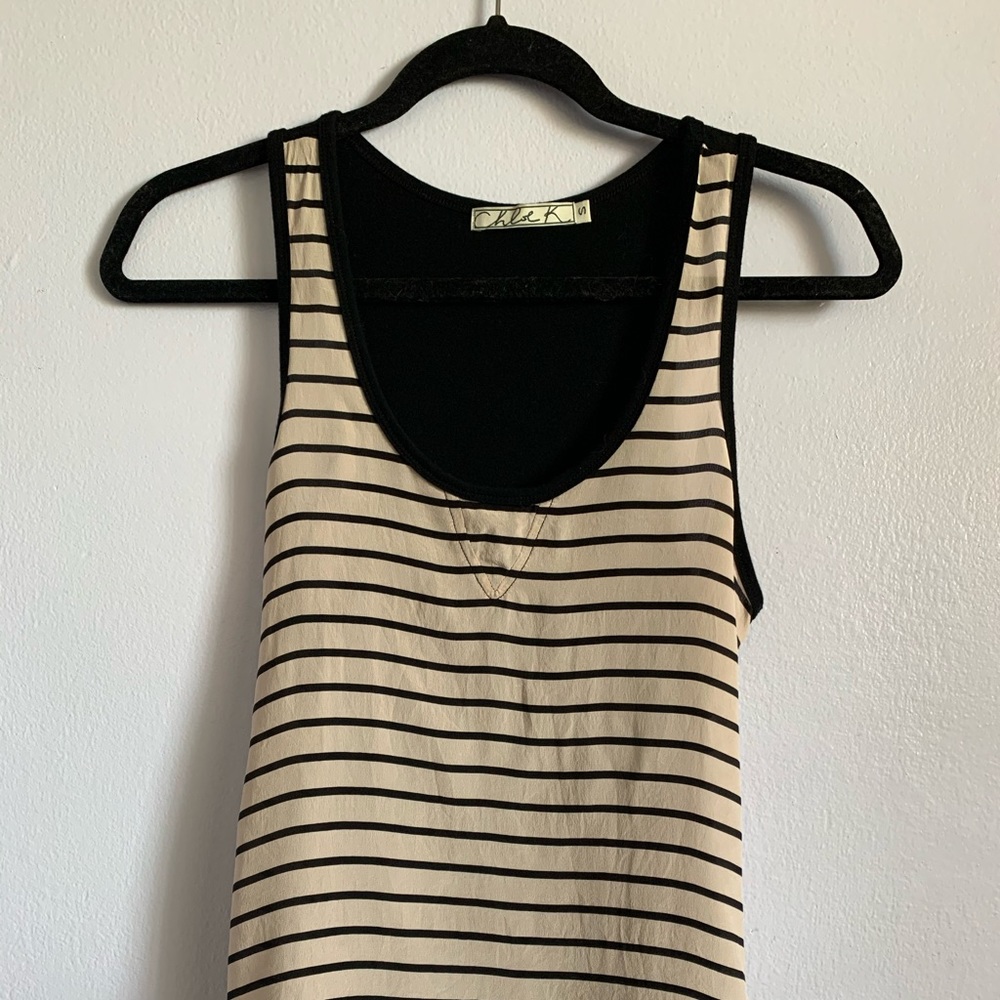 Chloe K • Silk Stripe Tank Top